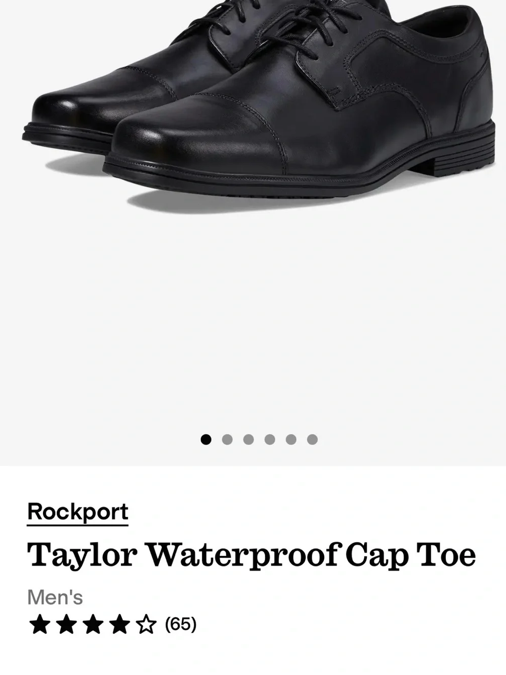 Rockport Black Cap-Toe Derby Lace-Up Shoes